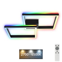 Brilo - LED RGBW Stmívatelný přisazený lustr FRAME 2xLED/17W/230V 2700-6500K + dálkové ovládání