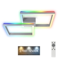 Brilo - LED RGBW Stmívatelný přisazený lustr FRAME 2xLED/17W/230V 2700-6500K + dálkové ovládání