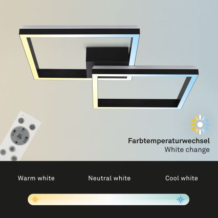 Brilo - LED RGBW Stmívatelný přisazený lustr FRAME 2xLED/17W/230V 2700-6500K + dálkové ovládání