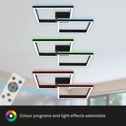 Brilo - LED RGBW Stmívatelný přisazený lustr FRAME 2xLED/17W/230V 2700-6500K + dálkové ovládání