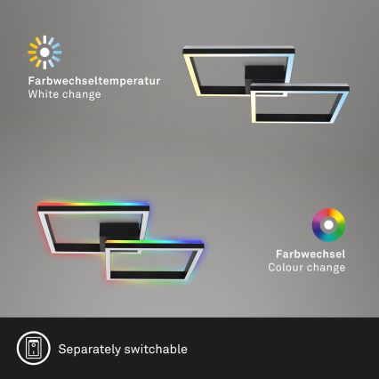 Brilo - LED RGBW Stmívatelný přisazený lustr FRAME 2xLED/17W/230V 2700-6500K + dálkové ovládání