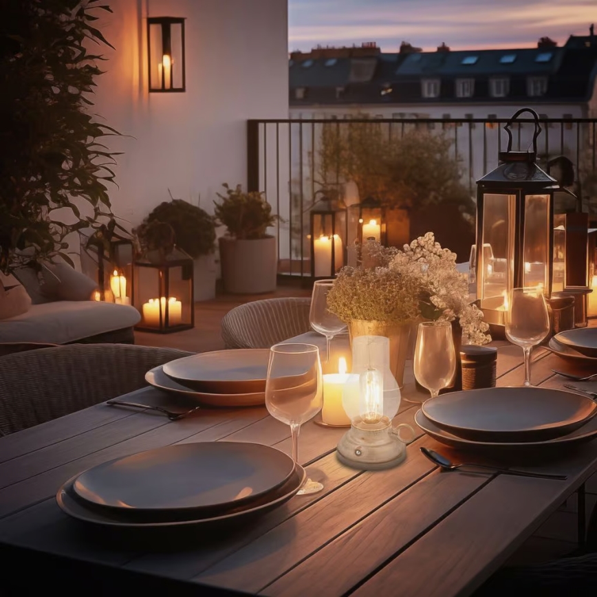 Brilo - LED Stmívatelná venkovní nabíjecí stolní lampa KANEA LED/1,5W/5V IP44 1200 mAh béžová