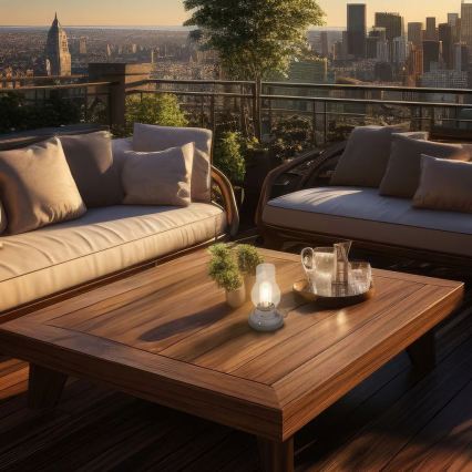 Brilo - LED Stmívatelná venkovní nabíjecí stolní lampa KANEA LED/1,5W/5V IP44 1200 mAh antracit