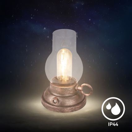 Brilo - LED Stmívatelná venkovní nabíjecí stolní lampa KANEA LED/1,5W/5V IP44 1200 mAh bronzová