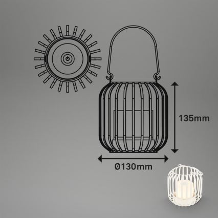Brilo - LED Stmívatelná nabíjecí venkovní stolní lampa LED/2W/5V IP44 bílá