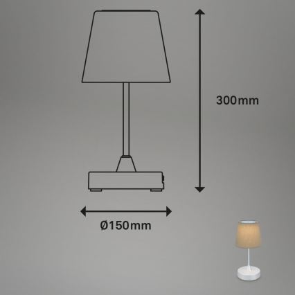 Brilo - LED Stmívatelná nabíjecí venkovní stolní lampa LED/3W/5V IP44 stříbrná/béžová