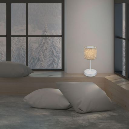 Brilo - LED Stmívatelná nabíjecí venkovní stolní lampa LOLE LED/3W/5V 2000mAh IP44 stříbrná/béžová