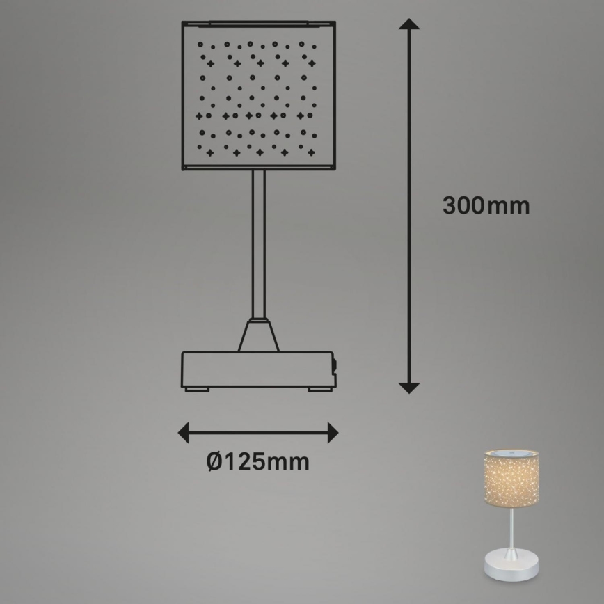 Brilo - LED Stmívatelná nabíjecí venkovní stolní lampa LOLE LED/3W/5V 2000mAh IP44 stříbrná/béžová
