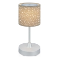 Brilo - LED Stmívatelná nabíjecí venkovní stolní lampa LOLE LED/3W/5V 2000mAh IP44 stříbrná/béžová