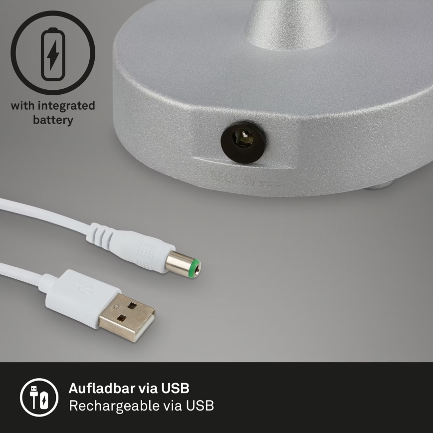 Brilo - LED Stmívatelná venkovní nabíjecí stolní lampa OLANA LED/3W/5V IP44