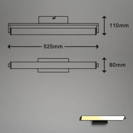 Brilo - LED Stmívatelné nástěnné svítidlo LED/18W/230V 2700-4000K černá