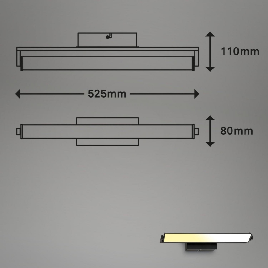 Brilo - LED Stmívatelné nástěnné svítidlo LED/18W/230V 2700-4000K černá