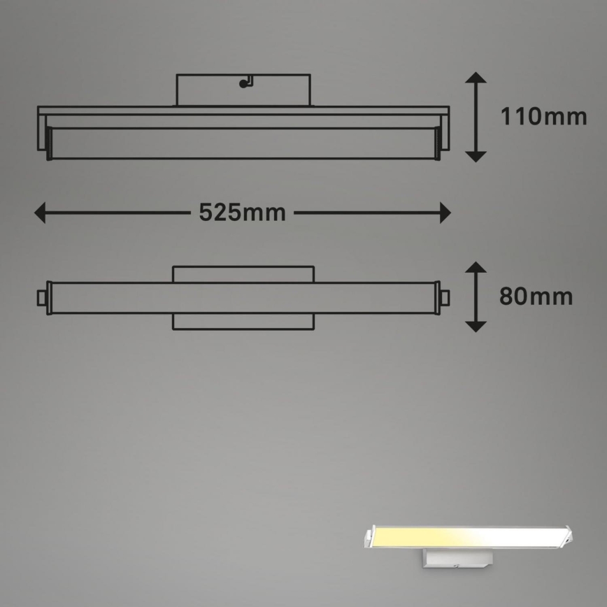 Brilo - LED Stmívatelné nástěnné svítidlo LED/18W/230V 2700-4000K stříbrná