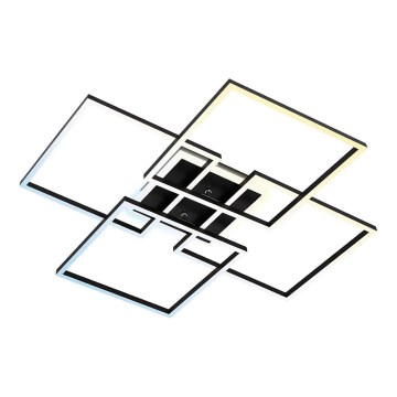 Brilo - LED Stmívatelné stropní svítidlo FRAME LED/50W/230V 2700-6500K 72,4x72,4cm černá Wi-Fi Tuya + dálkové ovládání