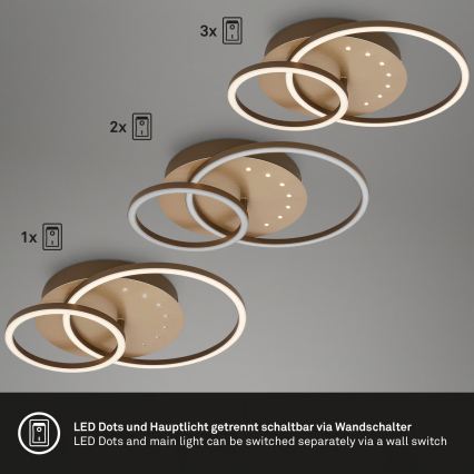 Brilo - LED Stmívatelné stropní svítidlo LED/26W/230V 3000K hnědá