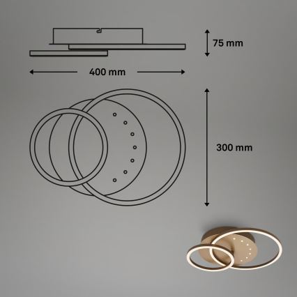 Brilo - LED Stmívatelné stropní svítidlo LED/26W/230V 3000K hnědá