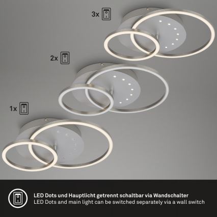 Brilo - LED Stmívatelné stropní svítidlo LED/26W/230V 3000K matný chrom