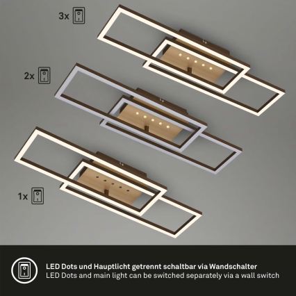 Brilo - LED Stmívatelné stropní svítidlo LED/30W/230V 3000K hnědá