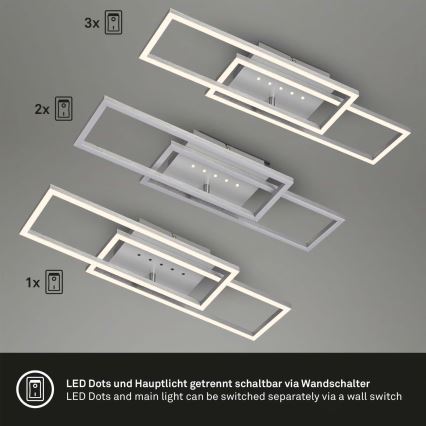 Brilo - LED Stmívatelné stropní svítidlo LED/30W/230V 3000K matný chrom