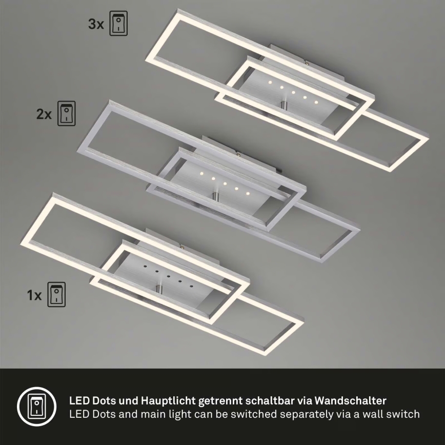Brilo - LED Stmívatelné stropní svítidlo LED/30W/230V 3000K matný chrom