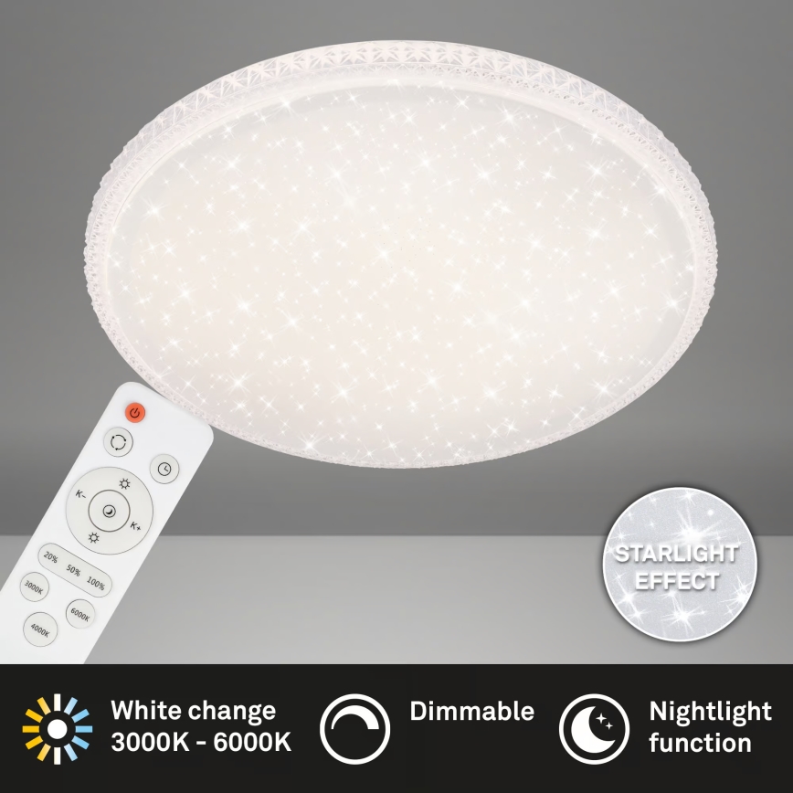 Brilo - LED Stmívatelné stropní svítidlo LED/48W/230V 3000/4000/6500K pr. 60 cm + dálkové ovládání