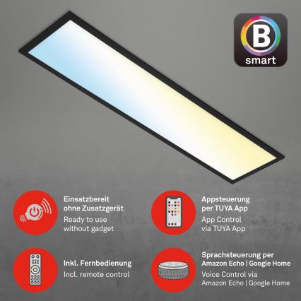 Brilo - LED Stmívatelné stropní svítidlo PIATTO LED/28W/230V 3000-6500K Wi-Fi Tuya + dálkové ovládání