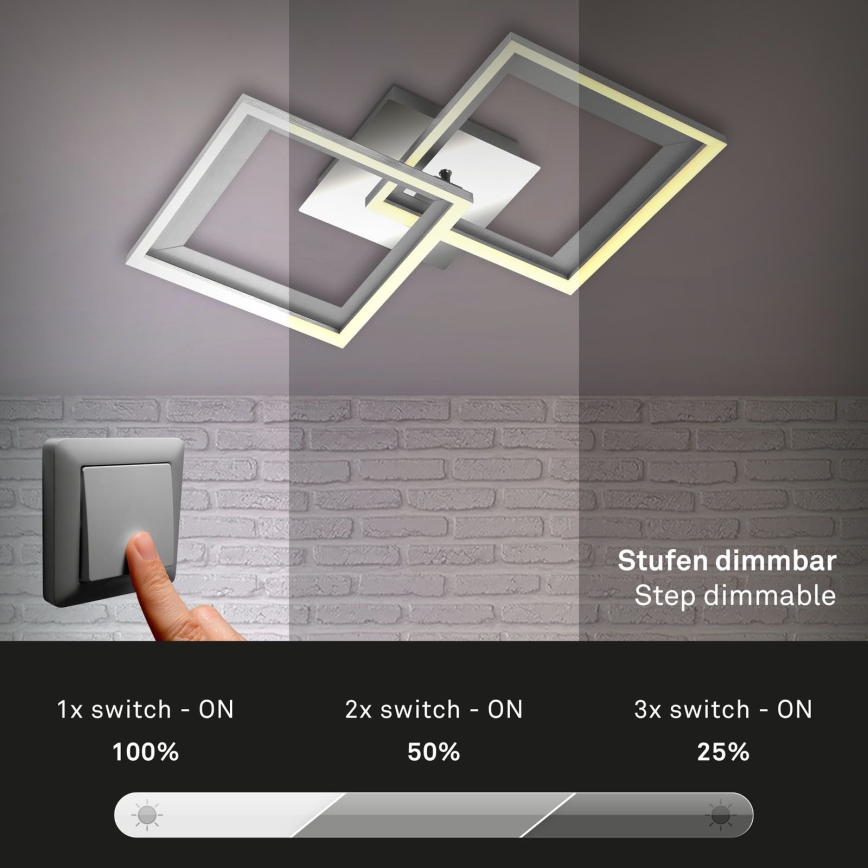 Brilo - LED Stmívatelný přisazený lustr FRAME 2xLED/11W/230V