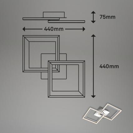 Brilo - LED Stmívatelný přisazený lustr FRAME 2xLED/11W/230V
