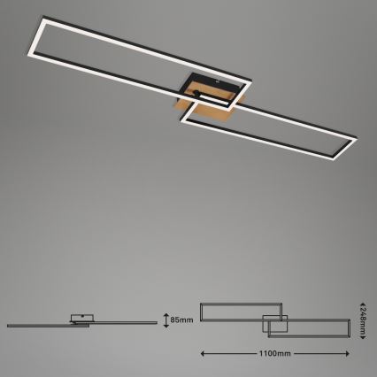 Brilo - LED Stmívatelný přisazený lustr FRAME 2xLED/20W/230V 2700-5000K + dálkové ovládání