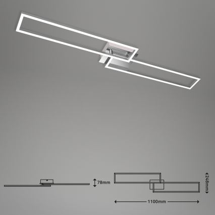 Brilo - LED Stmívatelný přisazený lustr FRAME 2xLED/20W/230V 2700-5000K + dálkové ovládání