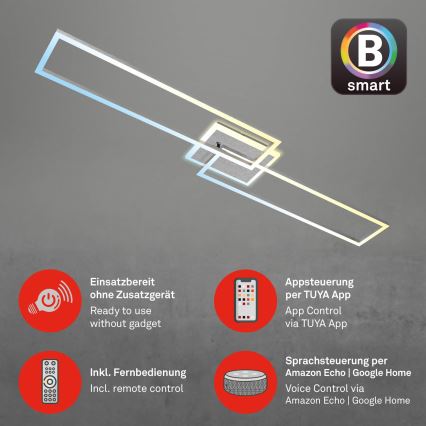 Brilo - LED Stmívatelný přisazený lustr FRAME 2xLED/20W/230V 2700-6500K Wi-Fi Tuya + dálkové ovládání