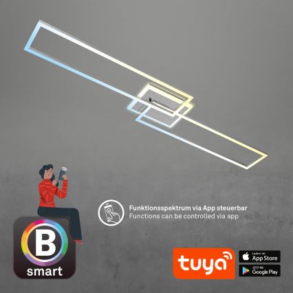 Brilo - LED Stmívatelný přisazený lustr FRAME 2xLED/20W/230V 2700-6500K Wi-Fi Tuya + dálkové ovládání