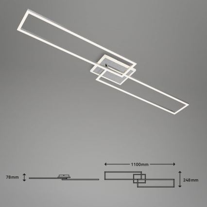 Brilo - LED Stmívatelný přisazený lustr FRAME 2xLED/20W/230V 2700-6500K Wi-Fi Tuya + dálkové ovládání