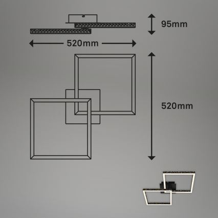 Brilo - LED Stmívatelný přisazený lustr FRAME 2xLED/9W/230V