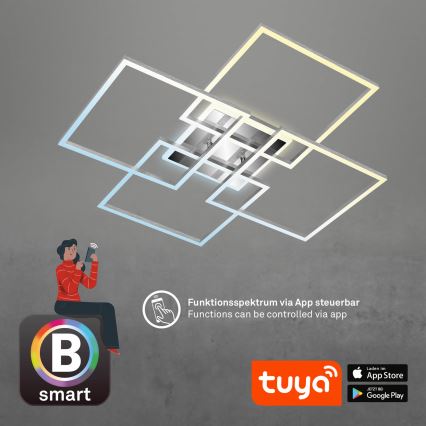 Brilo - LED Stmívatelný přisazený lustr FRAME LED/50W/230V 2700-6500K Wi-Fi Tuya + dálkové ovládání