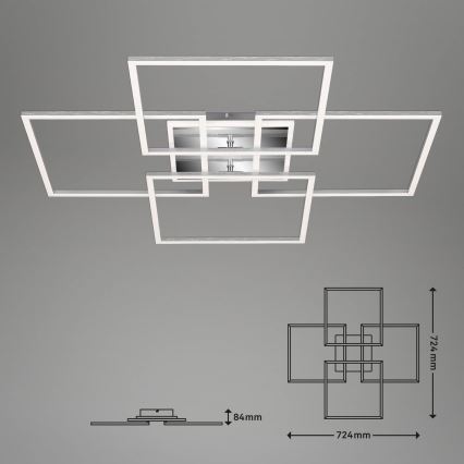 Brilo - LED Stmívatelný přisazený lustr FRAME LED/50W/230V 2700-6500K Wi-Fi Tuya + dálkové ovládání