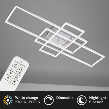 Brilo - LED Stmívatelný přisazený lustr FRAME LED/51W/230V 2700-5000K chrom + dálkové ovládání