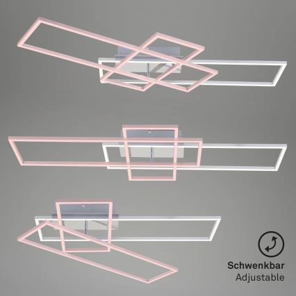 Brilo - LED Stmívatelný přisazený lustr FRAME LED/51W/230V 2700-5000K matný chrom + dálkové ovládání