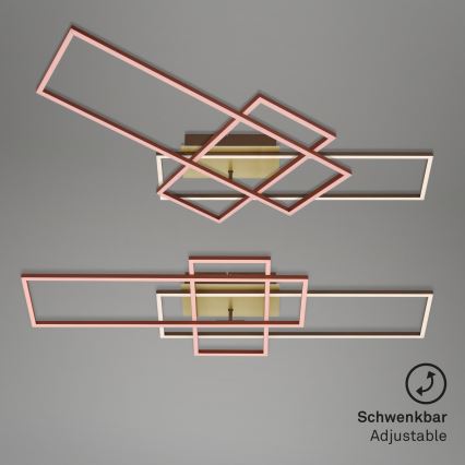 Brilo - LED Stmívatelný přisazený lustr FRAME LED/51W/230V 2700-5000K hnědá/zlatá + dálkové ovládání