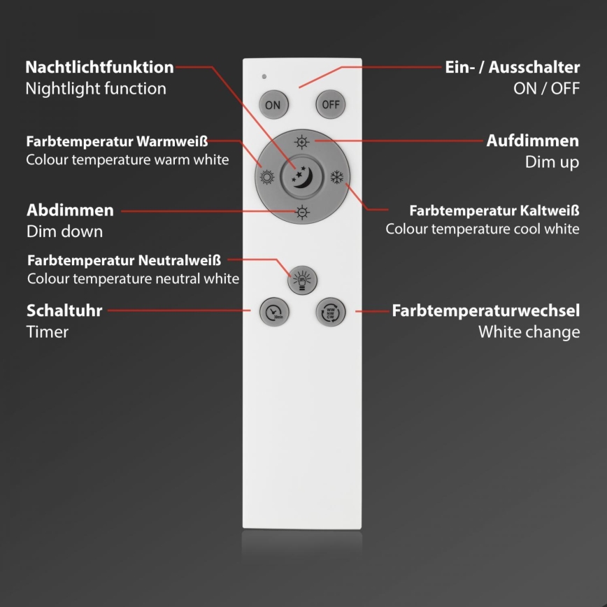 Brilo - LED Stmívatelný přisazený panel LED/24,5W/230V 3000-6500K + dálkové ovládání