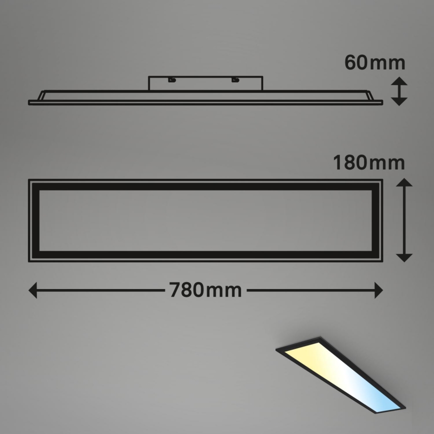 Brilo - LED Stmívatelný přisazený panel LED/24,5W/230V 3000-6500K + dálkové ovládání