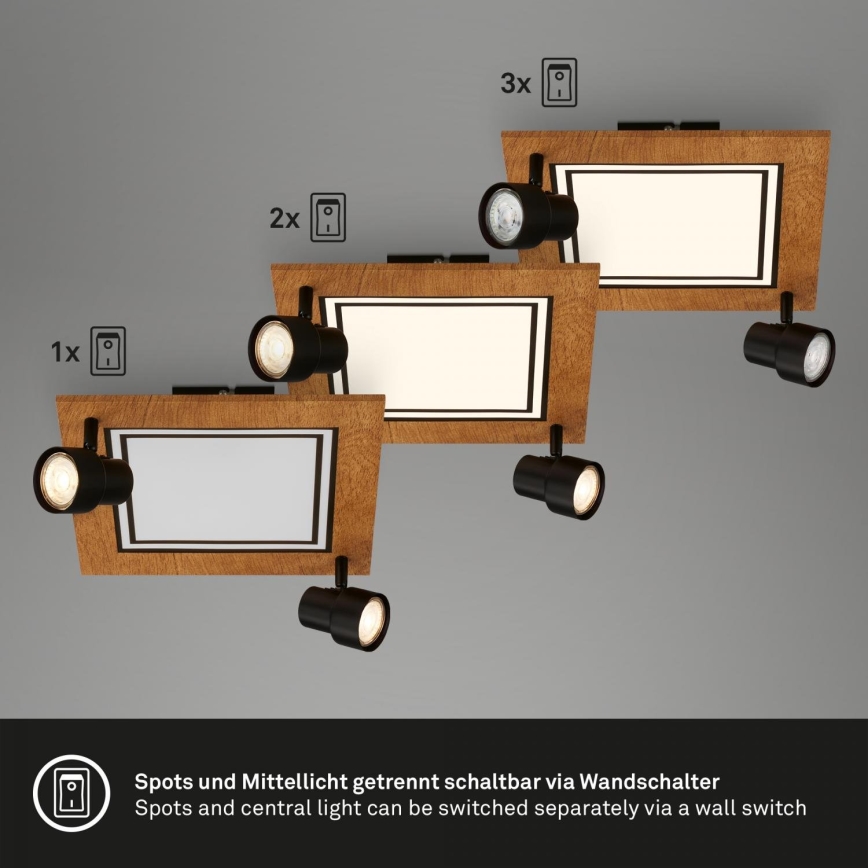 Brilo - LED Stropní svítidlo LED/12W/230V + 2xGU10/9W 3000K