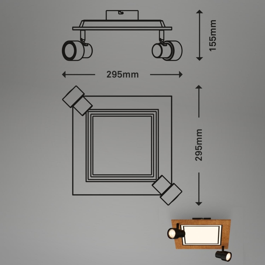 Brilo - LED Stropní svítidlo LED/12W/230V + 2xGU10/9W 3000K