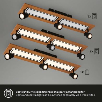 Brilo - LED Stropní svítidlo LED/24W/230V + 3xGU10/9W 3000K