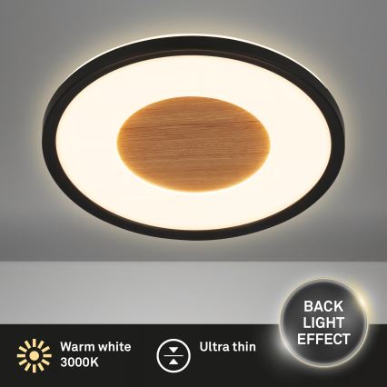 Brilo - LED Stropní svítidlo SUFIT WOOD LED/18W/230V 3000K pr. 29 cm
