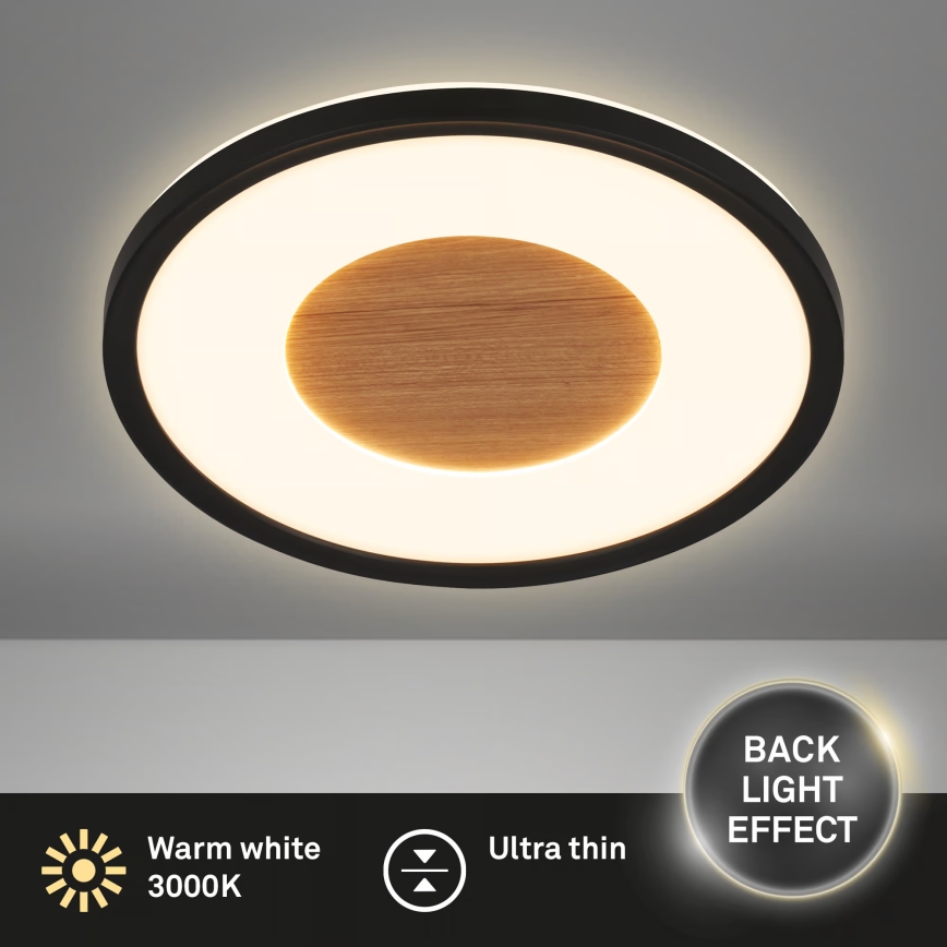 Brilo - LED Stropní svítidlo SUFIT WOOD LED/18W/230V 3000K pr. 29 cm