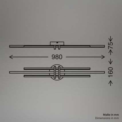 Brilo - LED Stropní svítidlo TINKA LED/30W/230V 3000K černá