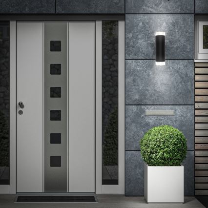 Brilo - LED Venkovní nástěnné svítidlo 2xGU10/4,7W/230V IP44 4000K černá