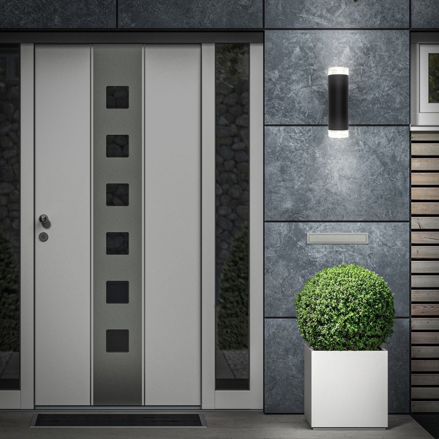 Brilo - LED Venkovní nástěnné svítidlo 2xGU10/4,7W/230V IP44 4000K černá