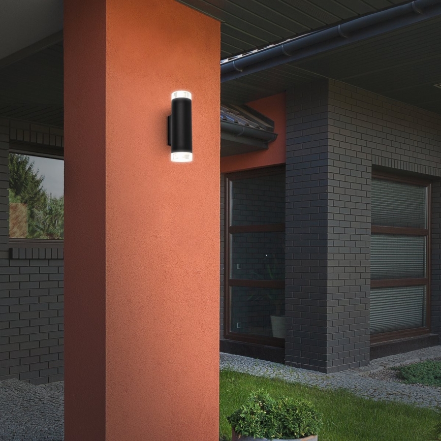 Brilo - LED Venkovní nástěnné svítidlo 2xGU10/4,7W/230V IP44 4000K černá